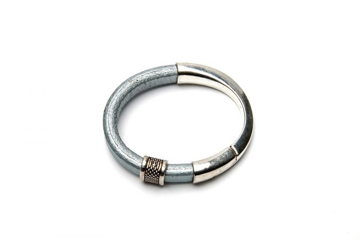 Magnetspange mit Lederband in gunpowder metallic