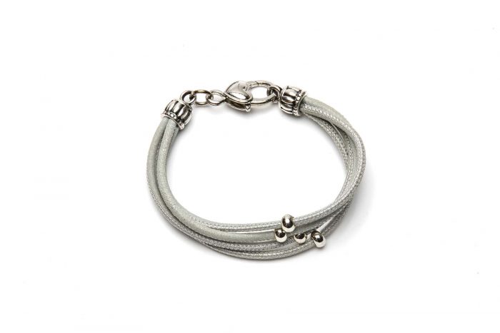 Lederarmband hellgrau