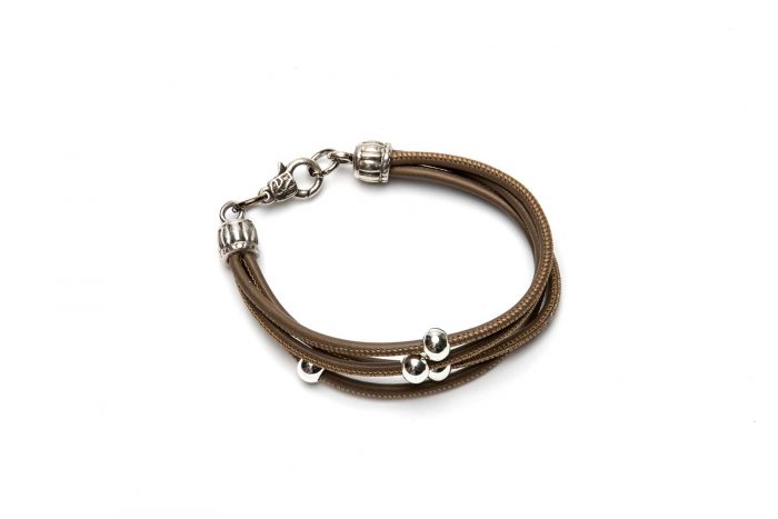 Lederarmband taupe