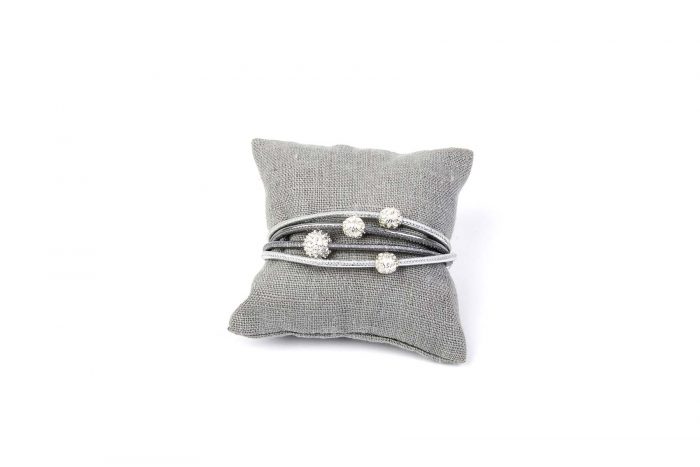Lederarmband silber-gunpowder